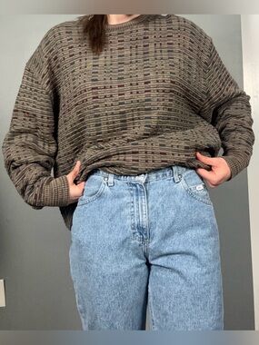 Vintage 90s Oversized Cotton‎ Grandpa Sweater